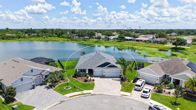 5910 Hevena Ct, Palmetto, FL 34221 - aerial perspective of suburban area featuring a nearby body of water