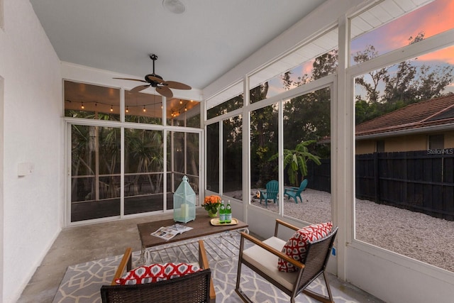 9122 16th Avenue Cir NW, Bradenton, FL 34209 - sunroom / solarium featuring ceiling fan