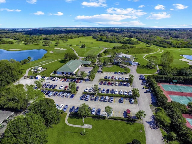 8924 Misty Creek Dr, Sarasota, FL 34241 - drone / aerial view of a nearby body of water and a golf club