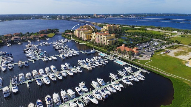 610 Riviera Dunes Way Unit 306, Palmetto, FL 34221 - aerial view of a large body of water and numerous boat docks