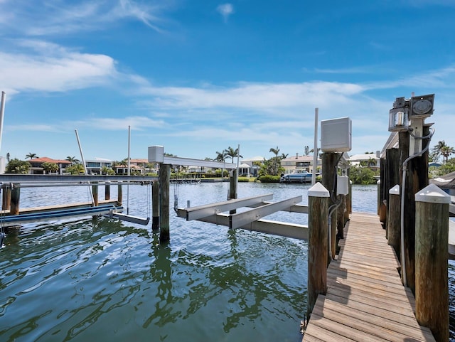 3959 Somerset Dr, Sarasota, FL 34242 - dock area with boat lift and a water view