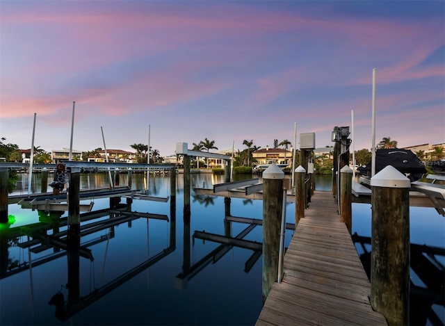 3959 Somerset Dr, Sarasota, FL 34242 - dock area featuring boat lift and a water view