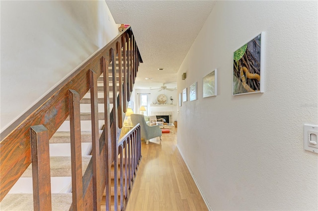 6840 Midnight Pass Rd Unit 6840, Sarasota, FL 34242 - hall with wood finished floors and a textured ceiling