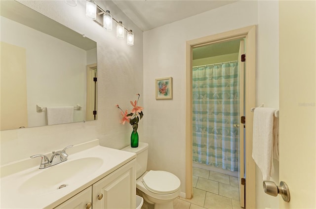 6840 Midnight Pass Rd Unit 6840, Sarasota, FL 34242 - bathroom with vanity, tile patterned floors, and a shower with curtain