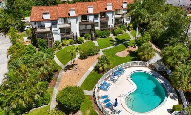 6840 Midnight Pass Rd Unit 6840, Sarasota, FL 34242 - bird's eye view of a pool