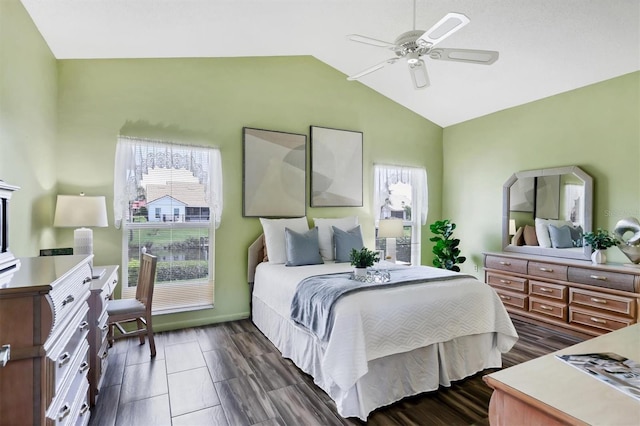 175 Inlets Blvd Unit 175, Nokomis, FL 34275 - bedroom with lofted ceiling, multiple windows, and ceiling fan