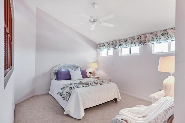 175 Inlets Blvd Unit 175, Nokomis, FL 34275 - carpeted bedroom featuring lofted ceiling and a ceiling fan