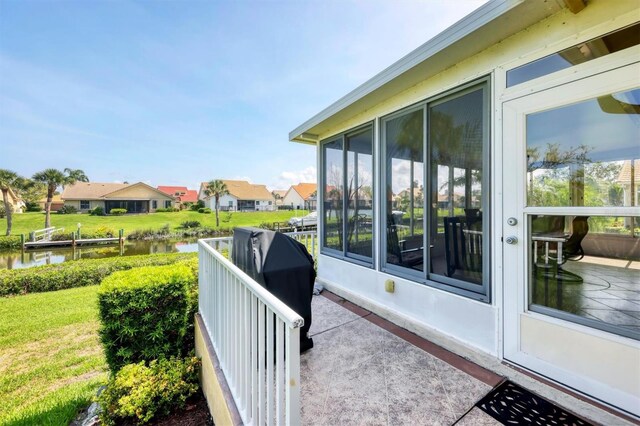 175 Inlets Blvd Unit 175, Nokomis, FL 34275 - view of patio / terrace with a water view and a residential view