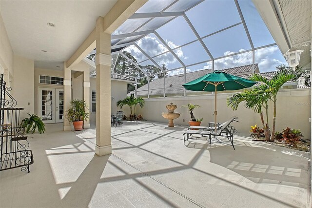 5839 Los Verdes Ct, Bradenton, FL 34210 - view of patio with french doors and glass enclosure