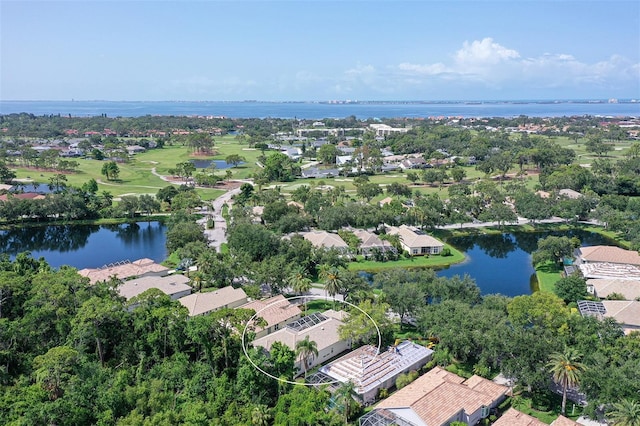 5839 Los Verdes Ct, Bradenton, FL 34210 - aerial view of residential area with a nearby body of water and a local golf course