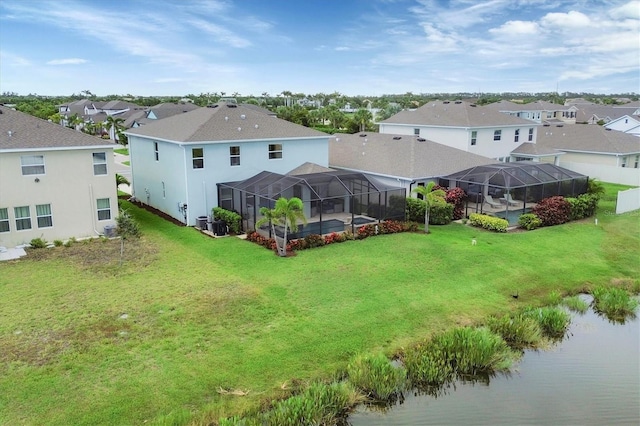 12564 Night View Dr, Sarasota, FL 34238 - aerial perspective of suburban area featuring a large body of water