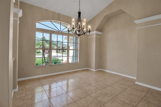 2148 Date Palm Way, Venice, FL 34292 - tiled spare room with a chandelier and baseboards