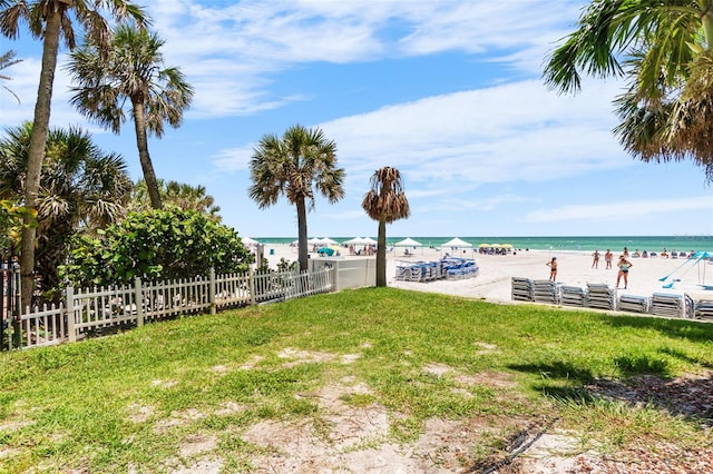 6312 Midnight Pass Rd Unit 102S, Sarasota, FL 34242 - view of yard featuring view of water and beach