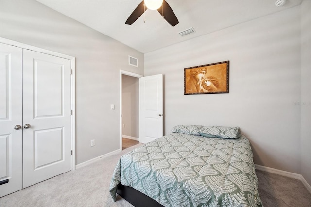 4405 Weathered Moss Gln, Palmetto, FL 34221 - bedroom with carpet flooring, a ceiling fan, and a closet