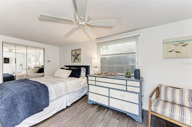 160 Coolidge Dr, Sarasota, FL 34236 - bedroom with wood finished floors and a ceiling fan
