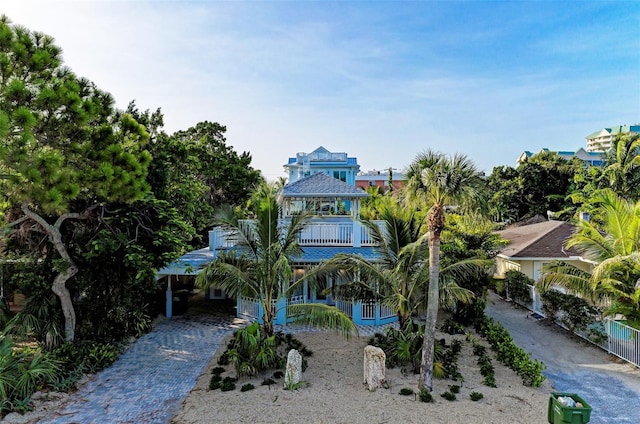 160 Coolidge Dr, Sarasota, FL 34236 - view of front of house featuring a gazebo and driveway