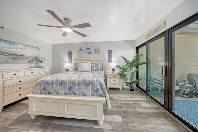1740 Alderman St Unit 7, Sarasota, FL 34236 - bedroom with wood finished floors and a ceiling fan