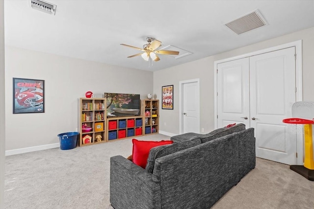 3344 Anchor Bay Trl, Bradenton, FL 34211 - living area with carpet and ceiling fan