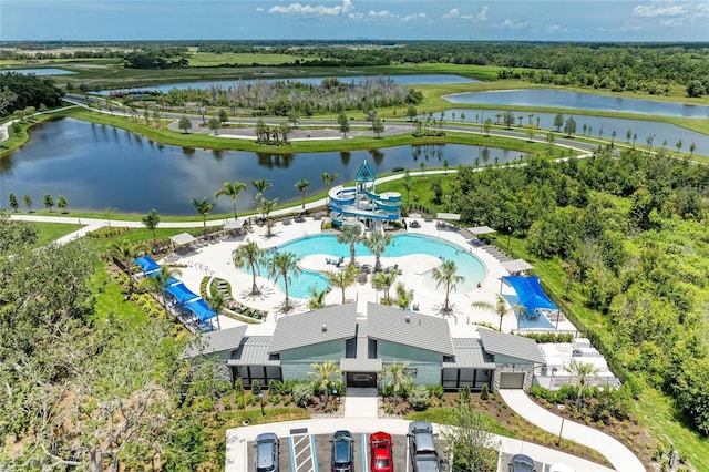 11685 Great Brook Ln, Parrish, FL 34219 - drone / aerial view of a pool and a nearby body of water