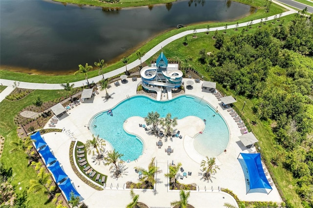 11685 Great Brook Ln, Parrish, FL 34219 - bird's eye view of a large body of water and a pool area