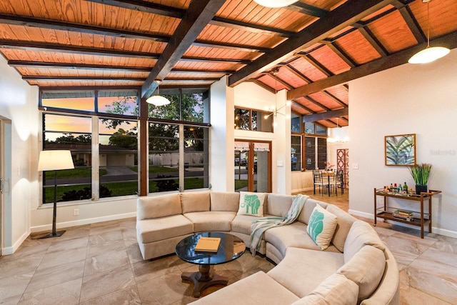 4232 Pandora Rd, Venice, FL 34293 - living area featuring wooden ceiling