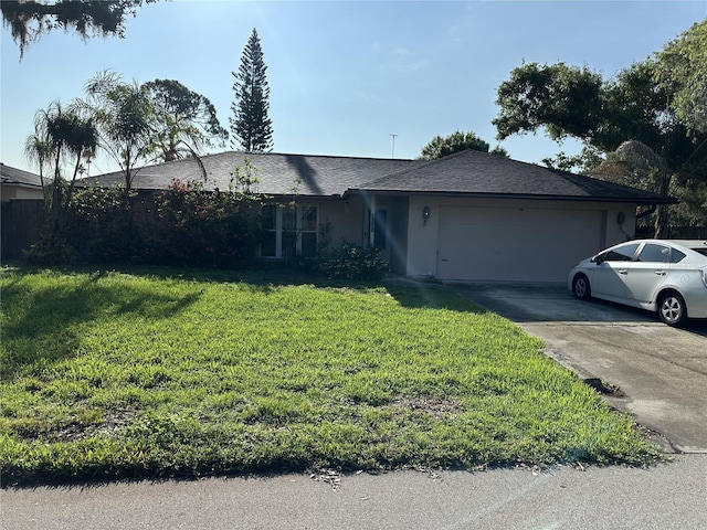 4343 Arrow Ave, Sarasota, FL 34232 - ranch-style home with a garage, a front yard, and driveway