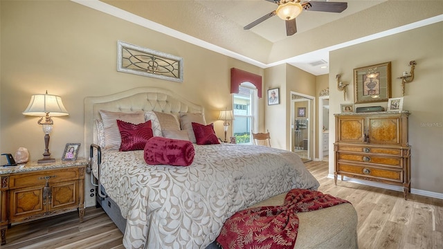8183 Nice Way, Sarasota, FL 34238 - bedroom with light wood-style floors and a ceiling fan
