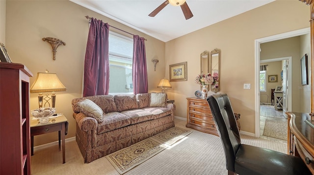 8183 Nice Way, Sarasota, FL 34238 - carpeted home office with a ceiling fan and baseboards