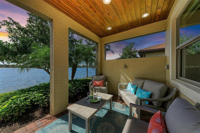138 Toscavilla Blvd, Nokomis, FL 34275 - sunroom / solarium with a water view and lofted ceiling