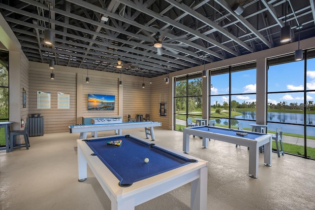 8985 Royal River Cir, Parrish, FL 34219 - game room featuring billiards table and wood walls