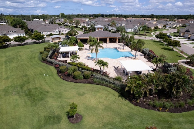 3681 Divot Ln, Sarasota, FL 34232 - aerial view of residential area with a pool area