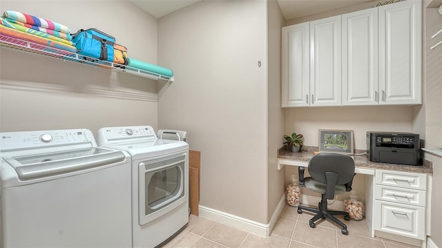 1771 Ringling Blvd Unit 1206, Sarasota, FL 34236 - laundry area with separate washer and dryer, an office area, cabinet space, and light tile patterned floors