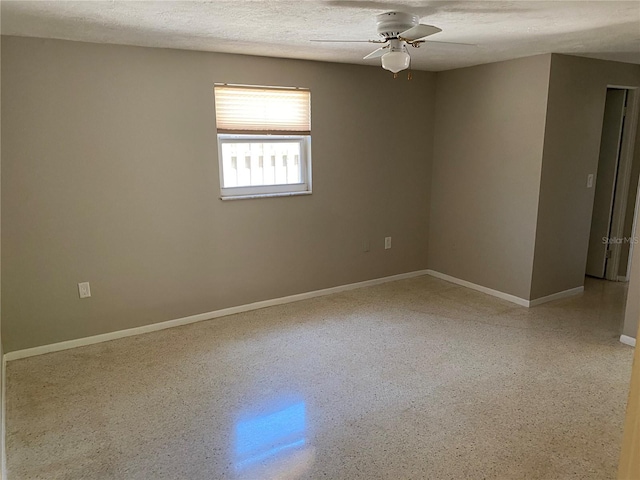 2131 Montclair Dr Unit 2131 & 2137, Sarasota, FL 34231 - unfurnished room featuring a ceiling fan, a textured ceiling, and speckle patterned floor