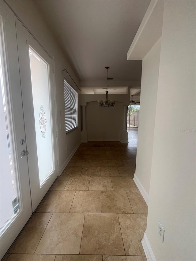 2119-2125 Montclair Dr Unit 2119 & 2125, Sarasota, FL 34231 - hall with baseboards and a chandelier