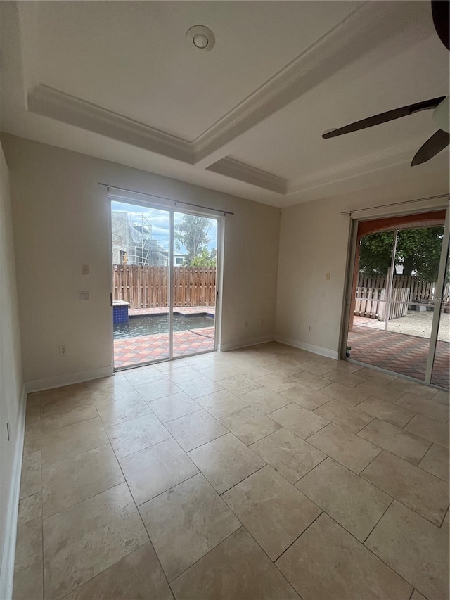 2119-2125 Montclair Dr Unit 2119 & 2125, Sarasota, FL 34231 - empty room with a ceiling fan and a raised ceiling