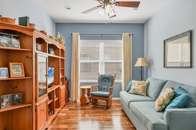 5333 Tide Point Way, Bradenton, FL 34208 - living area with hardwood / wood-style flooring and ceiling fan