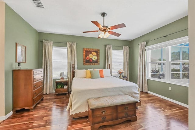 5333 Tide Point Way, Bradenton, FL 34208 - bedroom featuring dark wood-type flooring and a ceiling fan