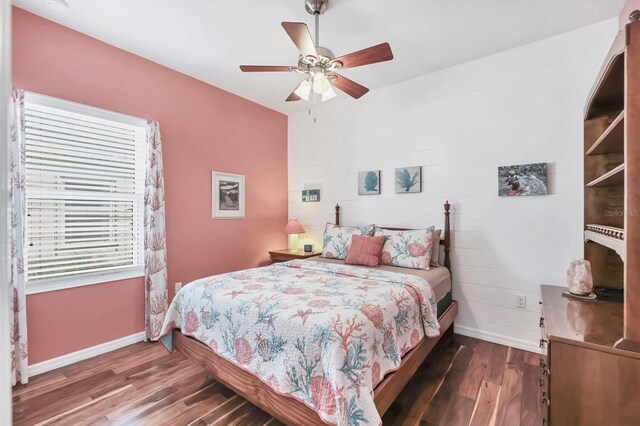 5333 Tide Point Way, Bradenton, FL 34208 - bedroom with wood finished floors and ceiling fan
