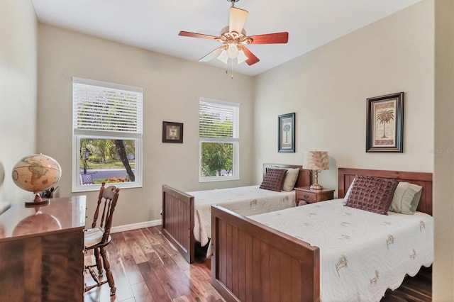 5333 Tide Point Way, Bradenton, FL 34208 - bedroom featuring wood finished floors and ceiling fan