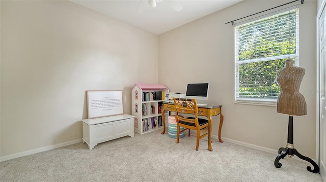 7717 US Open Loop, Lakewood Ranch, FL 34202 - office with light carpet and a ceiling fan