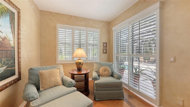 7012 Treymore Ct, Sarasota, FL 34243 - living area with wood finished floors and baseboards