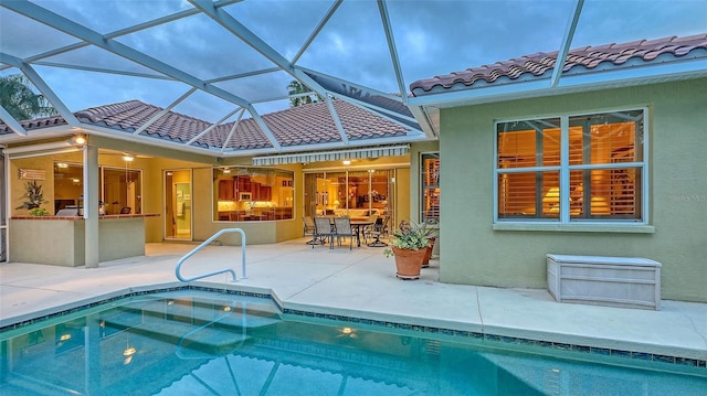 7012 Treymore Ct, Sarasota, FL 34243 - swimming pool featuring a patio and a lanai