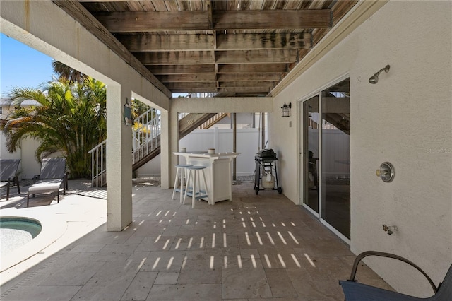 123 52nd St Unit B, Bradenton Beach, FL 34217 - view of patio / terrace with stairway and area for grilling