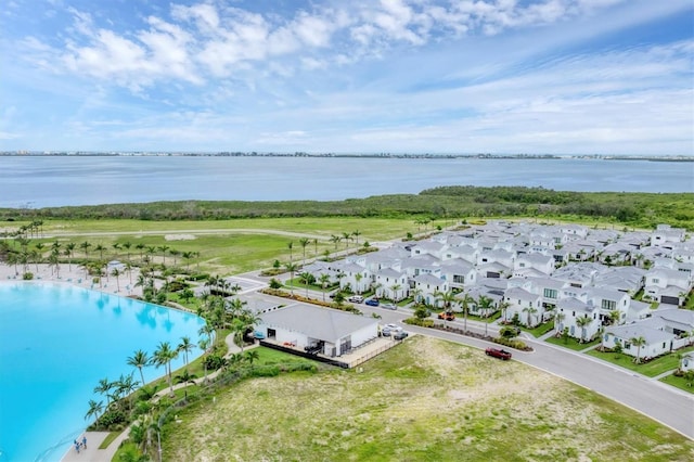 6028 Red Mangrove Ln, Bradenton, FL 34210 - aerial perspective of suburban area featuring a large body of water
