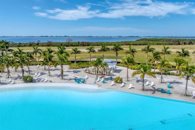 6028 Red Mangrove Ln, Bradenton, FL 34210 - community pool featuring a water view