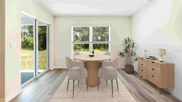12071 Mountain Island Trl, Parrish, FL 34219 - dining space featuring wood finished floors and baseboards