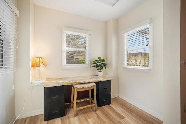 520 27th St W, Bradenton, FL 34205 - home office with light wood-style floors and built in desk