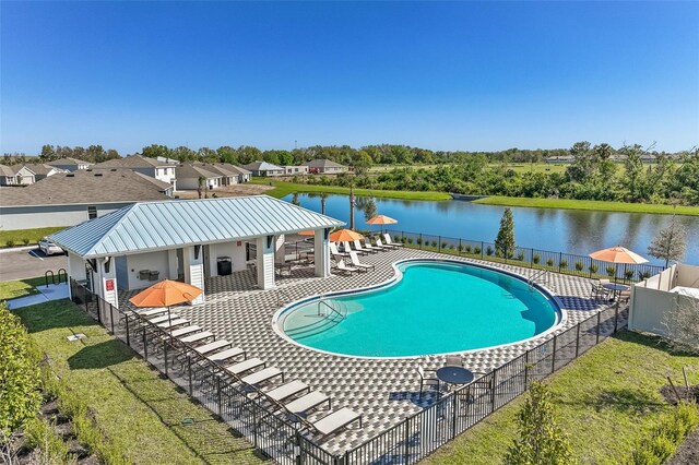 4327 112th St E, Palmetto, FL 34221 - community pool with a patio area and a water view