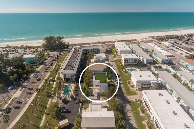 111 6th St N, Bradenton Beach, FL 34217 - aerial view of property's location featuring expansive coastline