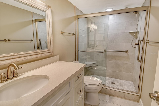 4325 Gulf Of Mexico Dr Unit 204, Longboat Key, FL 34228 - bathroom with vanity, a stall shower, and tile patterned flooring